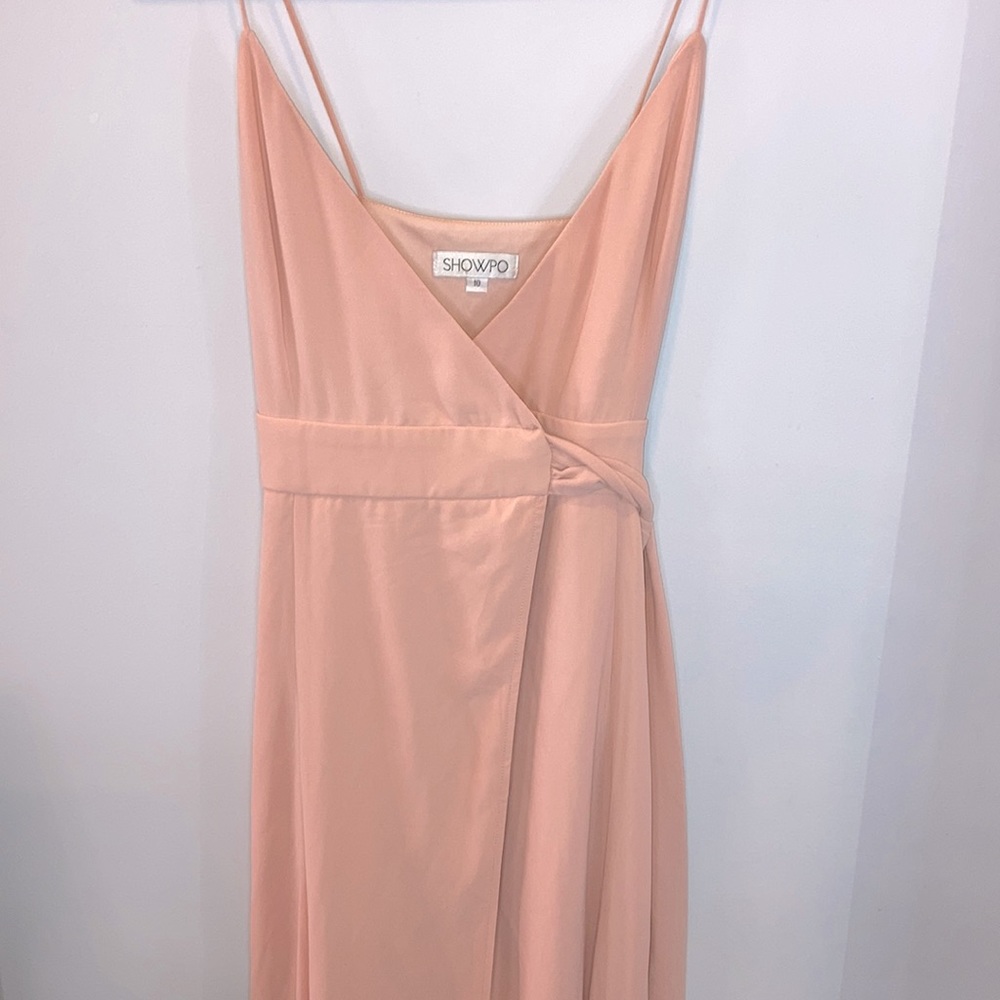 Showpo Light Pink Bridesmaid Wrap Dress
